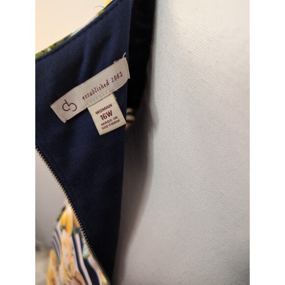 Dress Barn floral colorful sleeveless dress sz 16 - Picture 5 of 7